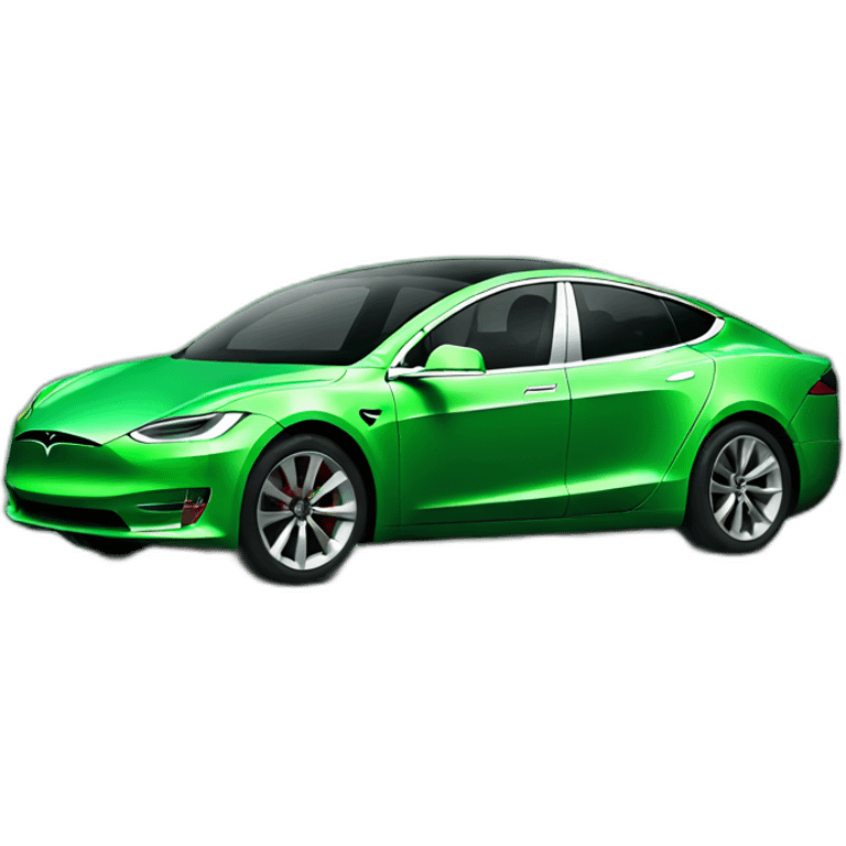 Green Tesla car emoji