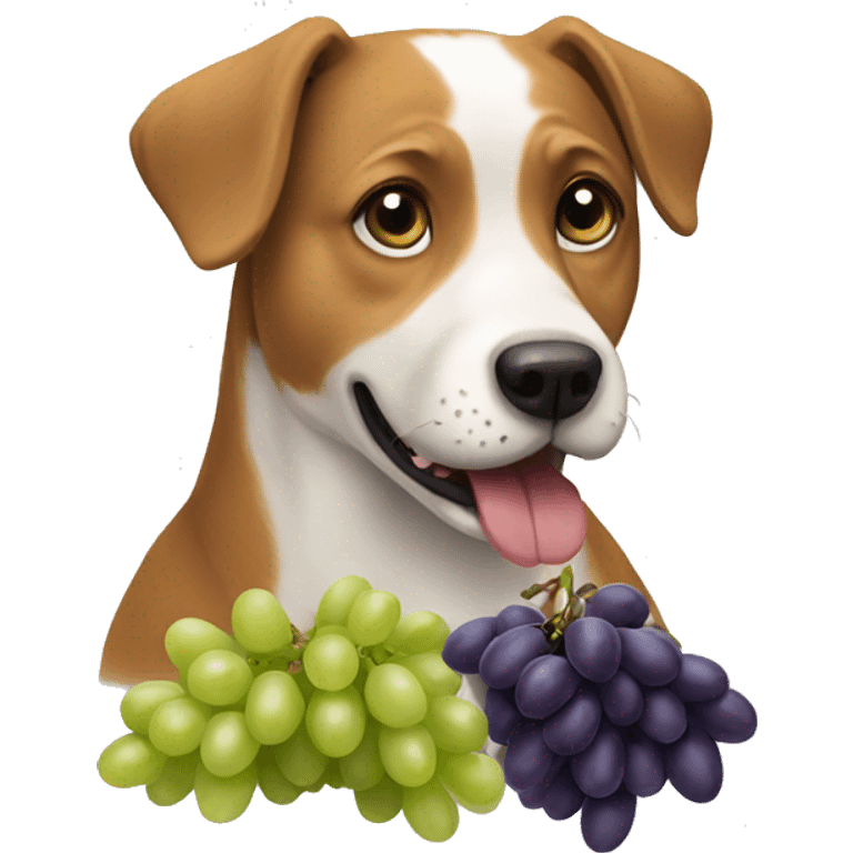 dog eating grapes emoji