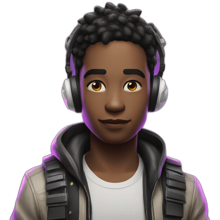 Neon young white pubg gamer emoji