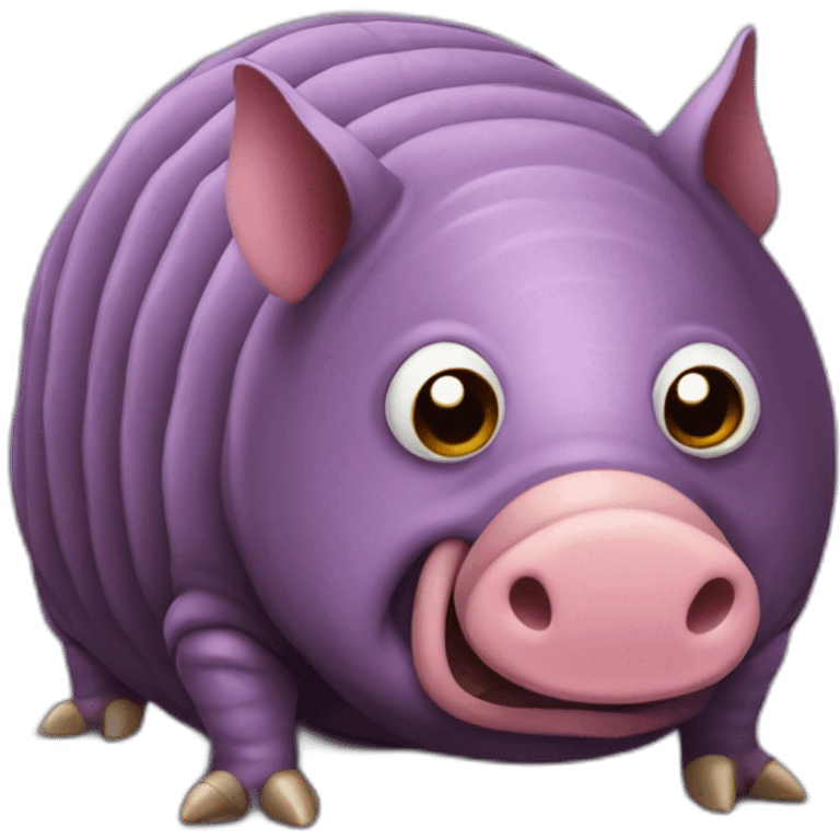 Purple Pig insect armadillo with evil face emoji