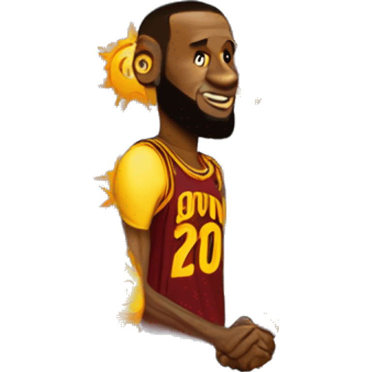 Lebron James as the sun emoji