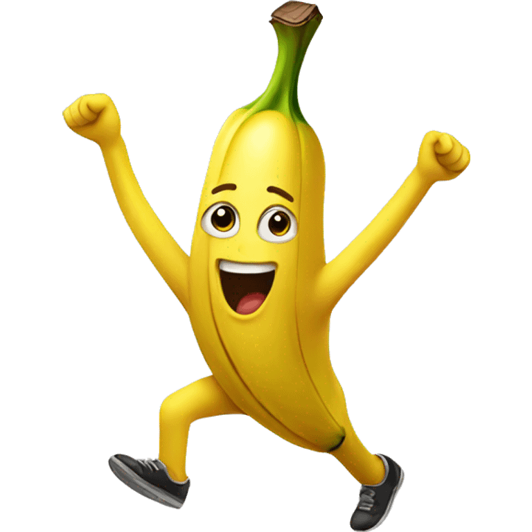 A banana skipping  emoji