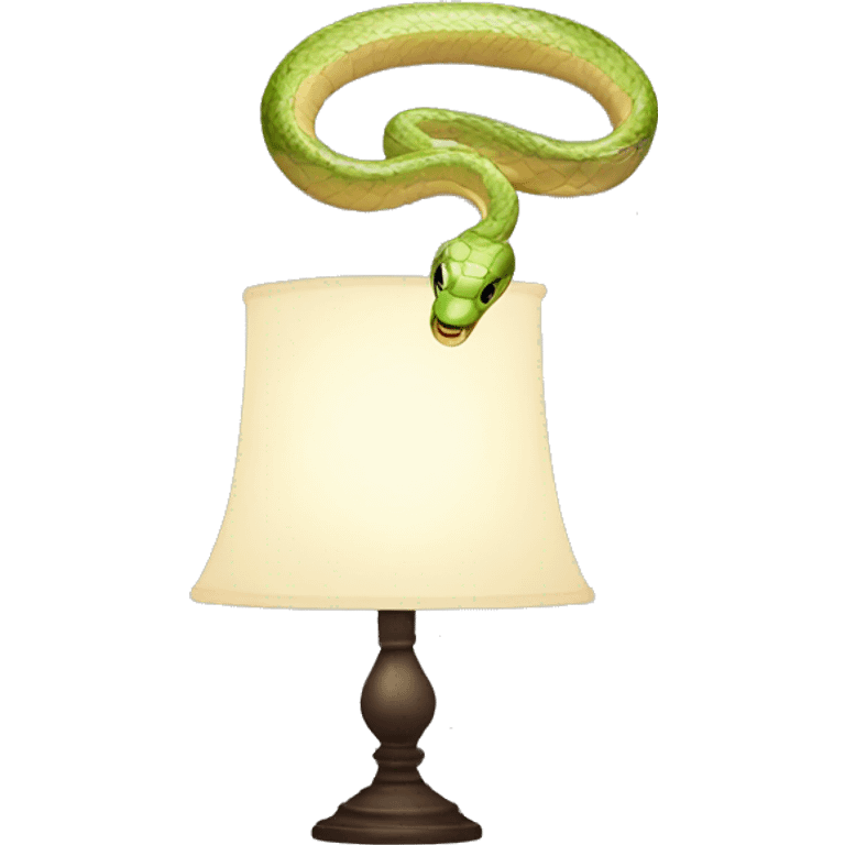 Snake with a lampshade over his head emoji