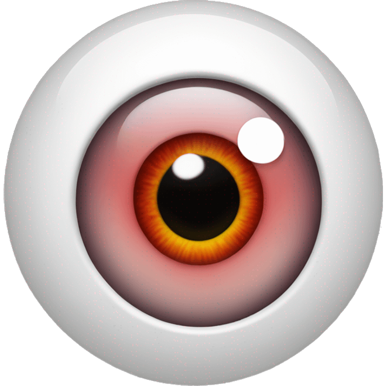 Eyeball with a red pupil emoji