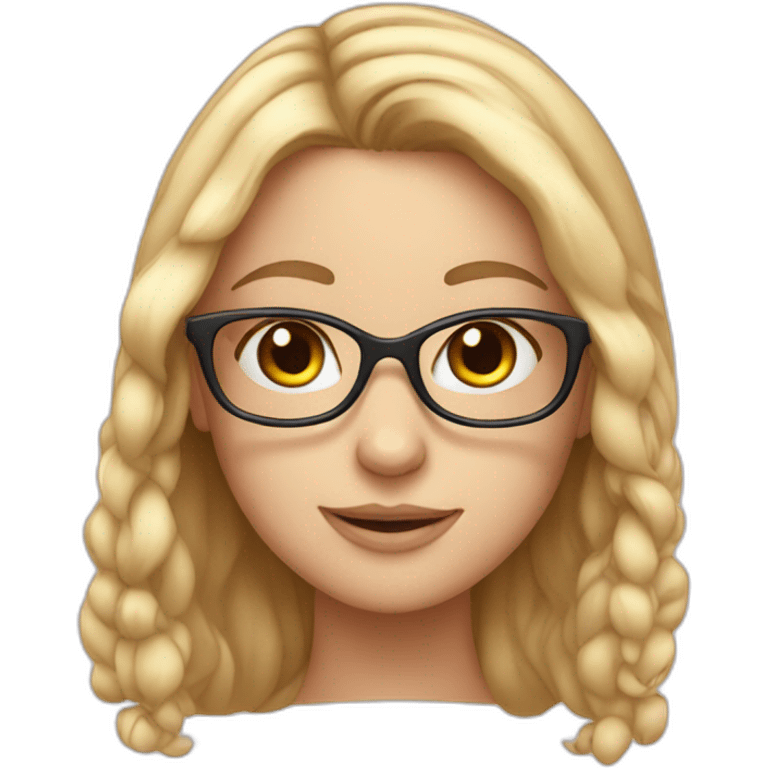 Cute white girl with glasses emoji