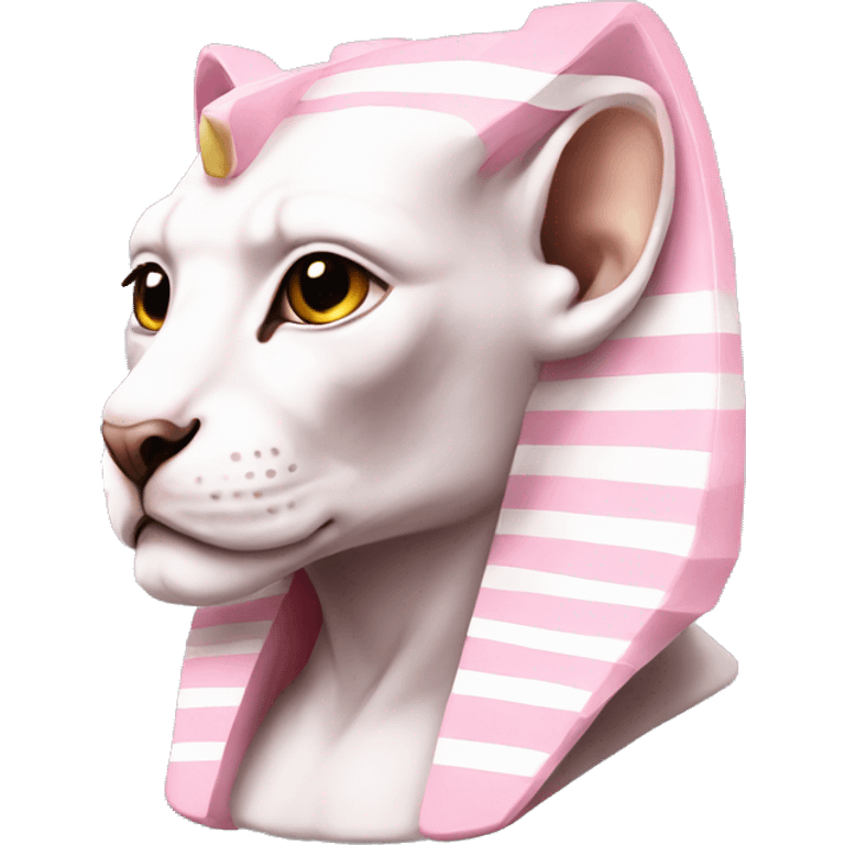 Pink and white sphinx emoji