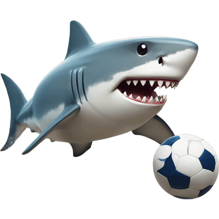 Shark playing football  emoji