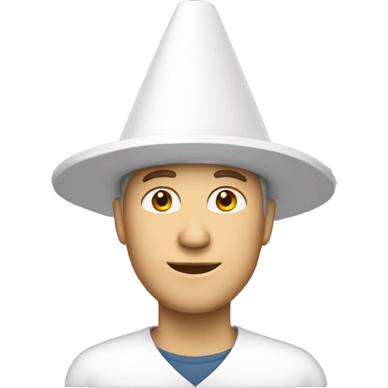 white guy with a white cone hat  emoji