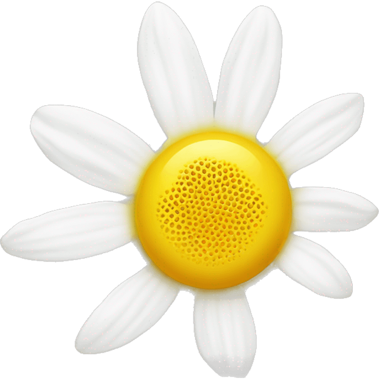 a solo white camomile with a yolk in the middle of it, no shadows, svg  emoji