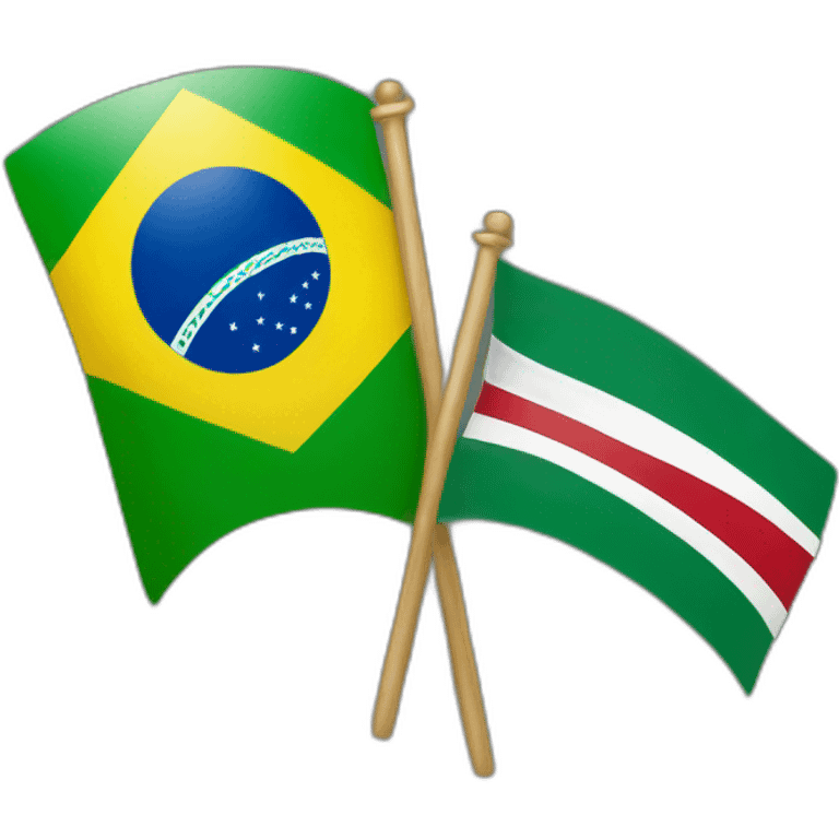 The combination of the Brazilian flag and the Iranian flag  emoji