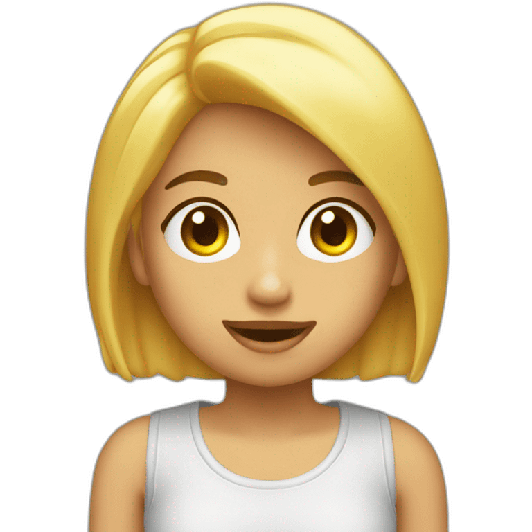 Chica rubia con ganas de llorar emoji