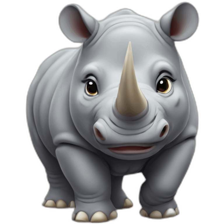 Cute little chubby Rhino emoji