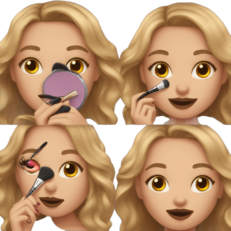 Girl doing makeup  emoji