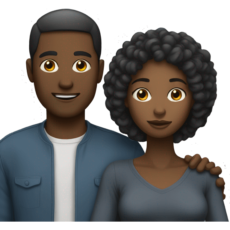 White man black woman couple emoji