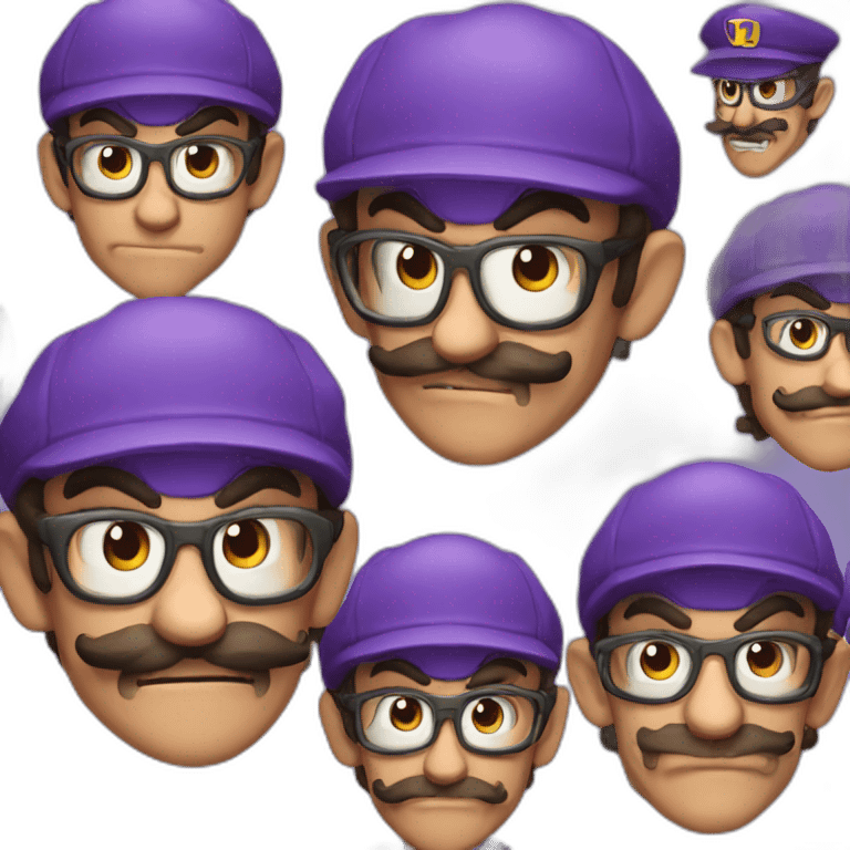 Hyperrealistic Waluigi emoji