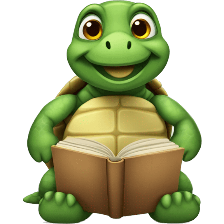 Turtle read book emoji