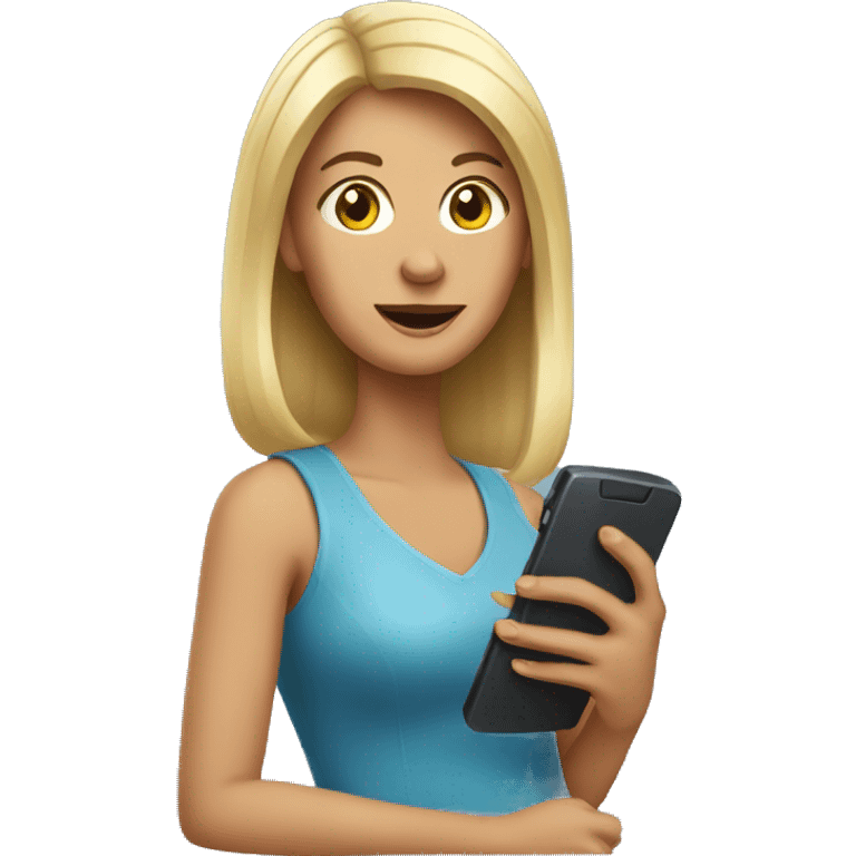 woman with a mobile phone in her hand emoji