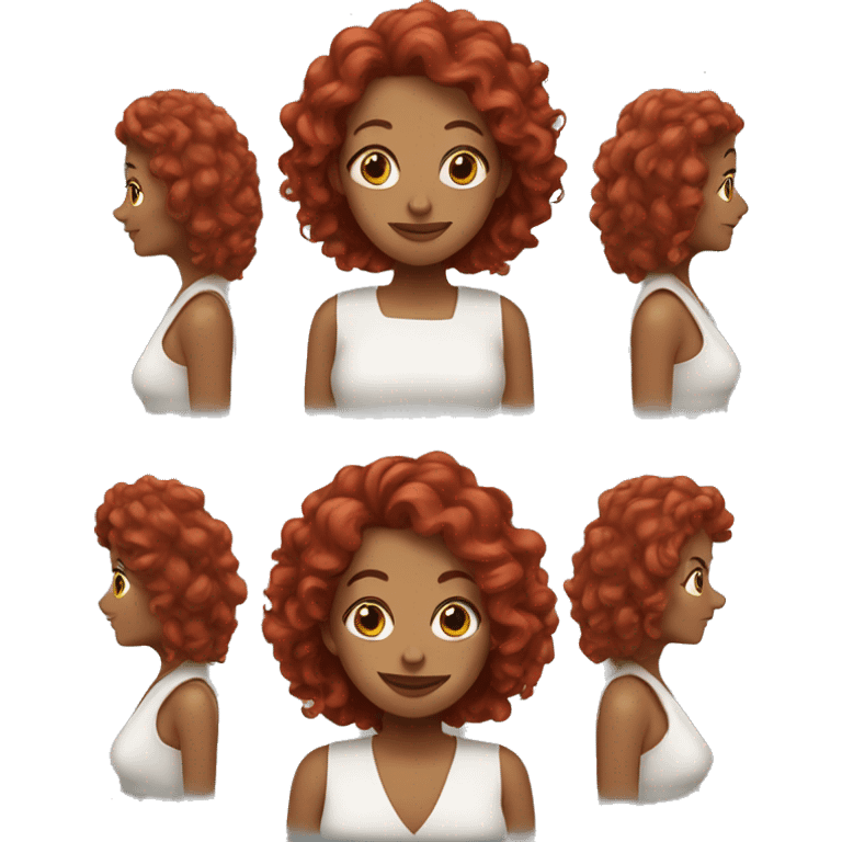 long hair,red curly,Middle-aged woman,Black,Earrings emoji