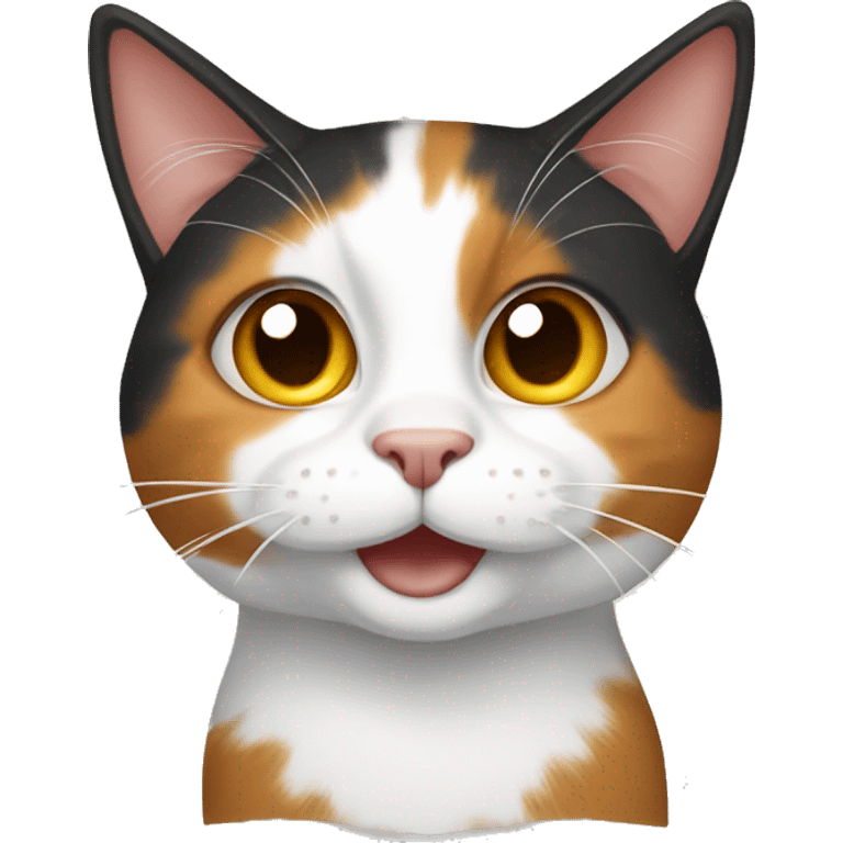 calico cat smiling emoji