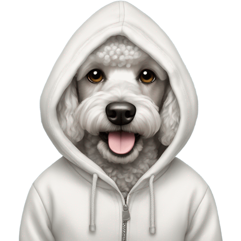 Poodle wearing a hoodie  emoji