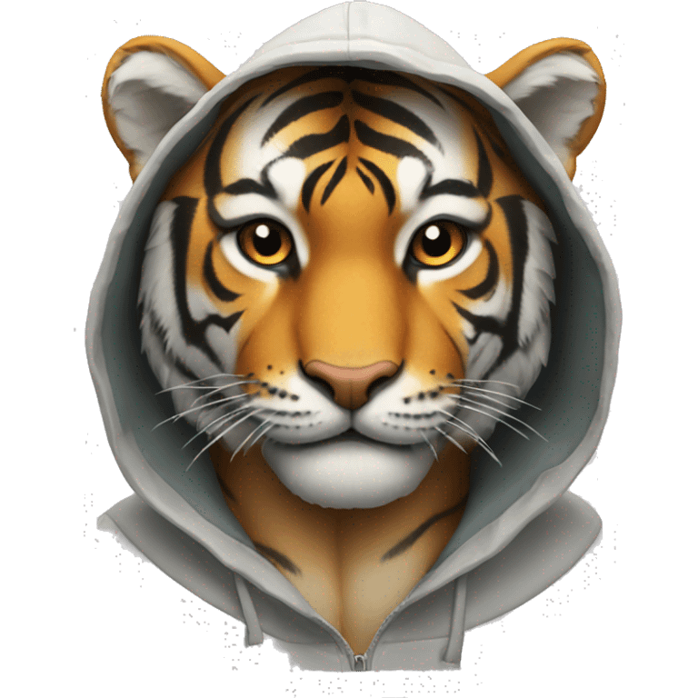 Tiger with hoddie on emoji