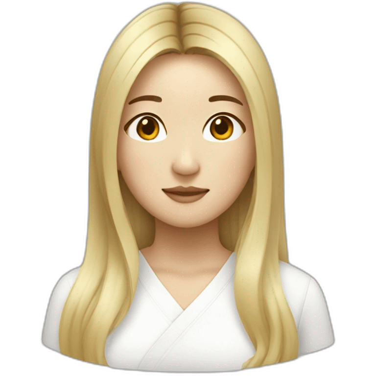 korean blond woman straight hair to shoulders emoji