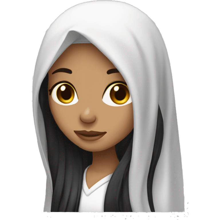 Arab white black long hair girl  emoji