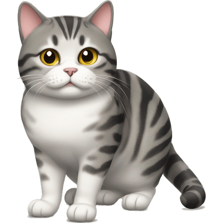 a fat mackerel tabby cat emoji