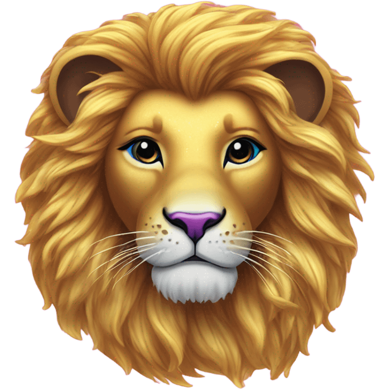 Lisa frank lion with glitter mane emoji