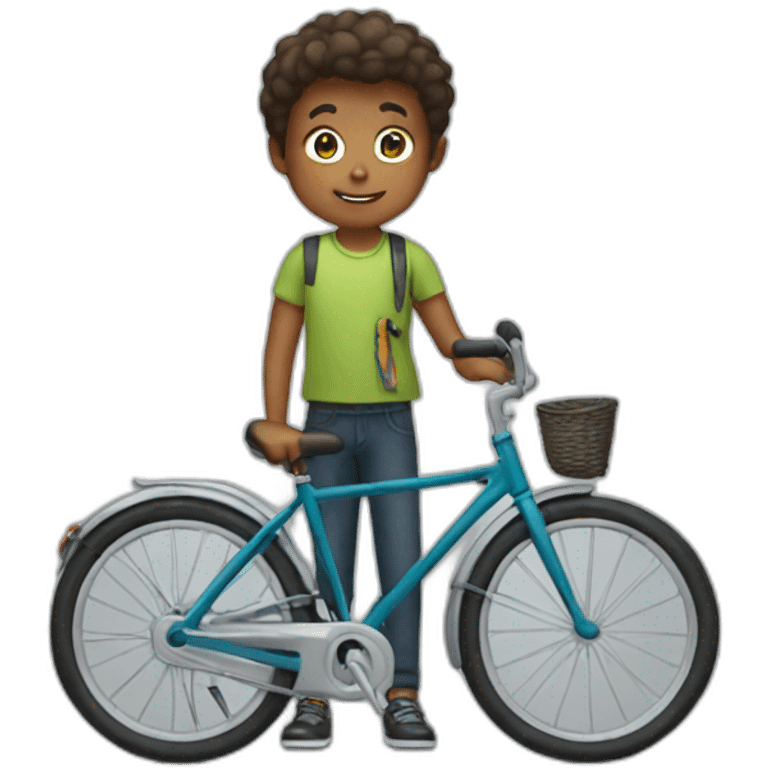 boy  with bike emoji