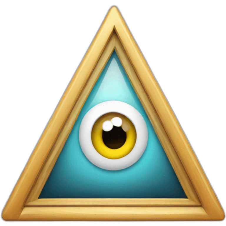 TV screen which contains the eye in the middle of a triangle emoji