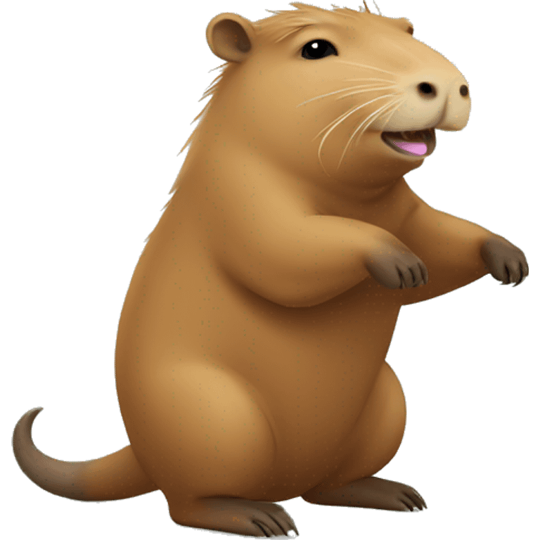 A capybara celebrating emoji