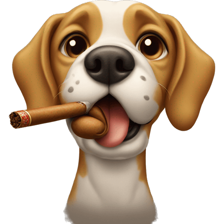 Dog with cigar emoji