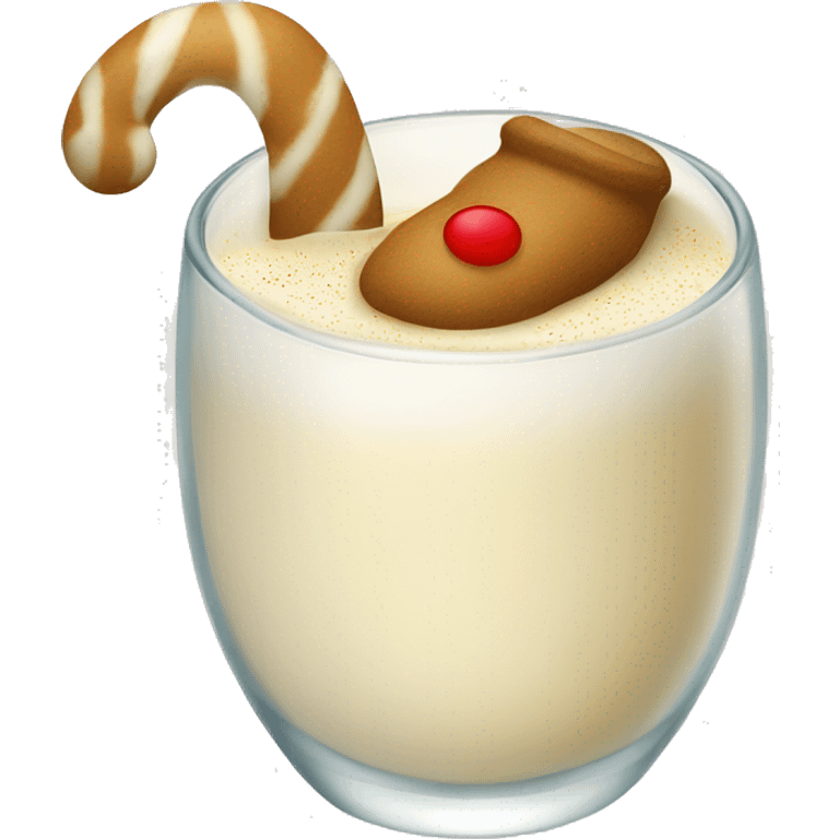 eggnog with a stocking on the glass emoji