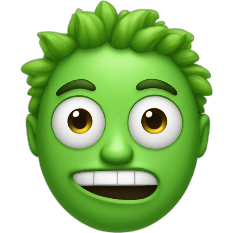 funny green face emoji