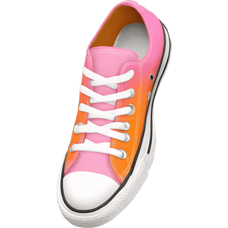 Realistic pink, white and orange converse low top shoes emoji