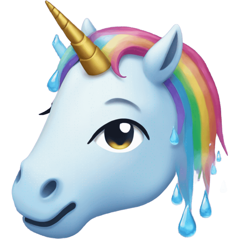 unicorn crying rainbow tears emoji