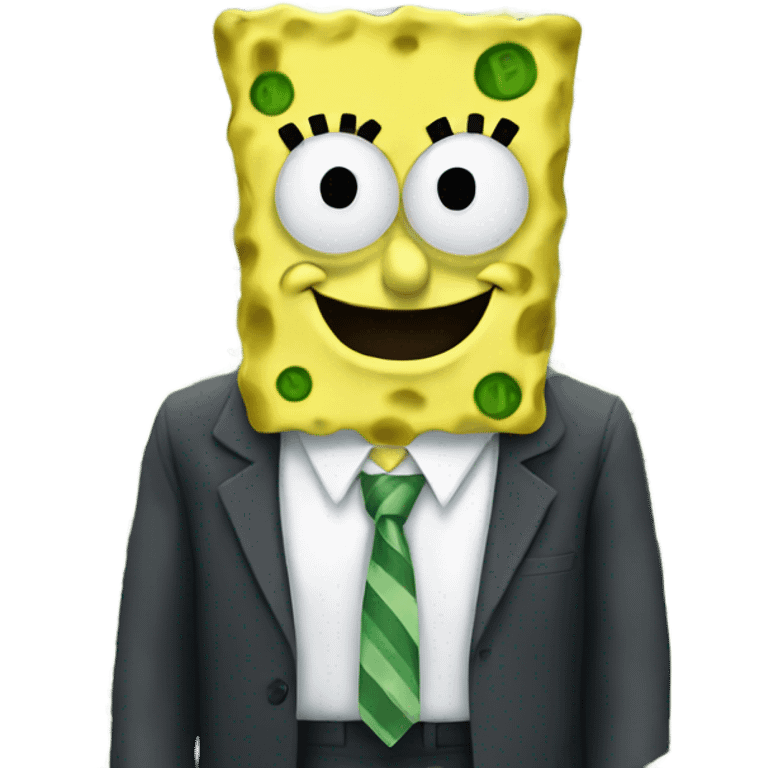 SpongeBob wearing suit made out of money  emoji