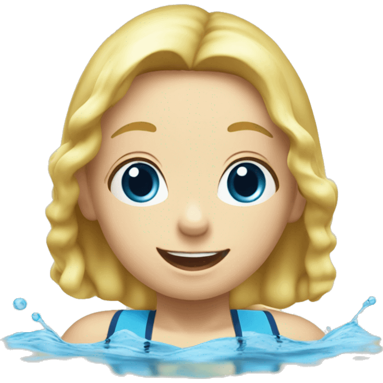 Blond Child swimming face up backstroke emoji