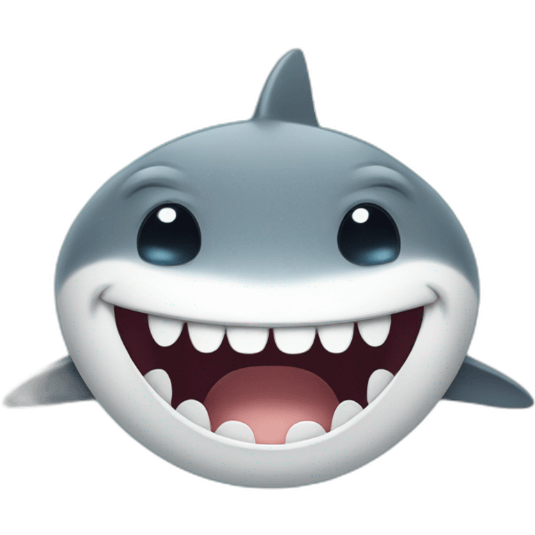 Cute Shark laughing with tears emoji