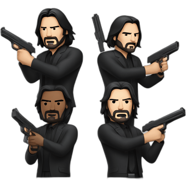 john wick holding gun like charlies angels emoji