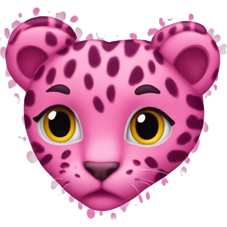 Pink leopard heart emoji