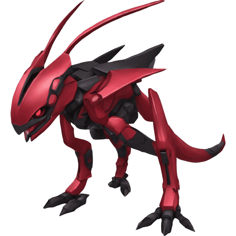  Cool Edgy Godly Futuristic Black Red Digimon-Fakemon-Genesect-Reptile full body emoji