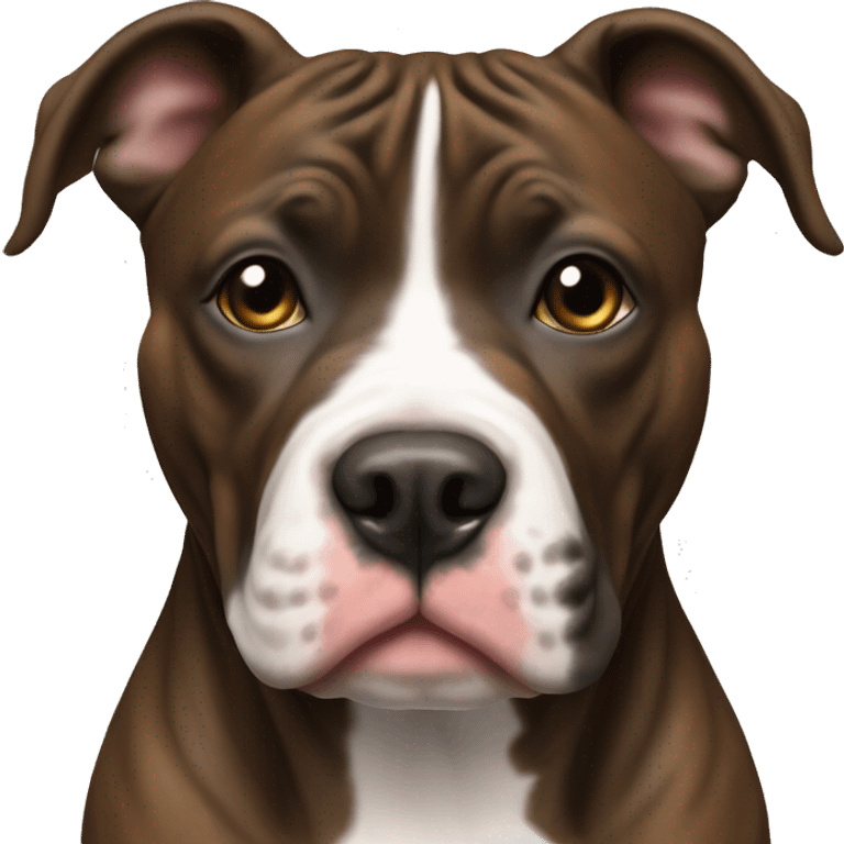 Brindle pitbull with white stripe down nose emoji