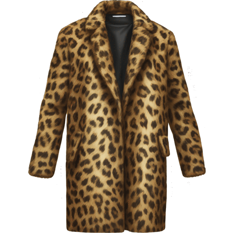 photorealistic Yves Salomon Leopard-Print Coat emoji