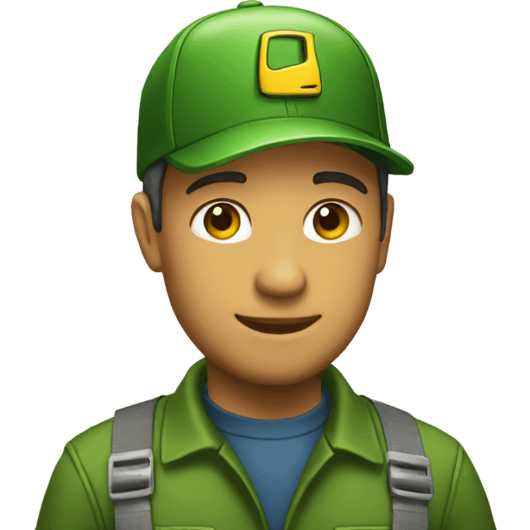 Service technician with a John Deere cap emoji