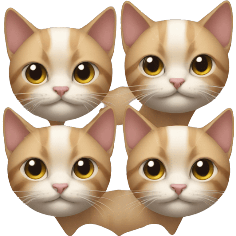 Cat with 3 heads emoji