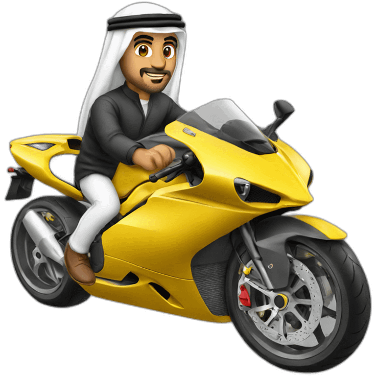 Arab man ride Ferrari emoji