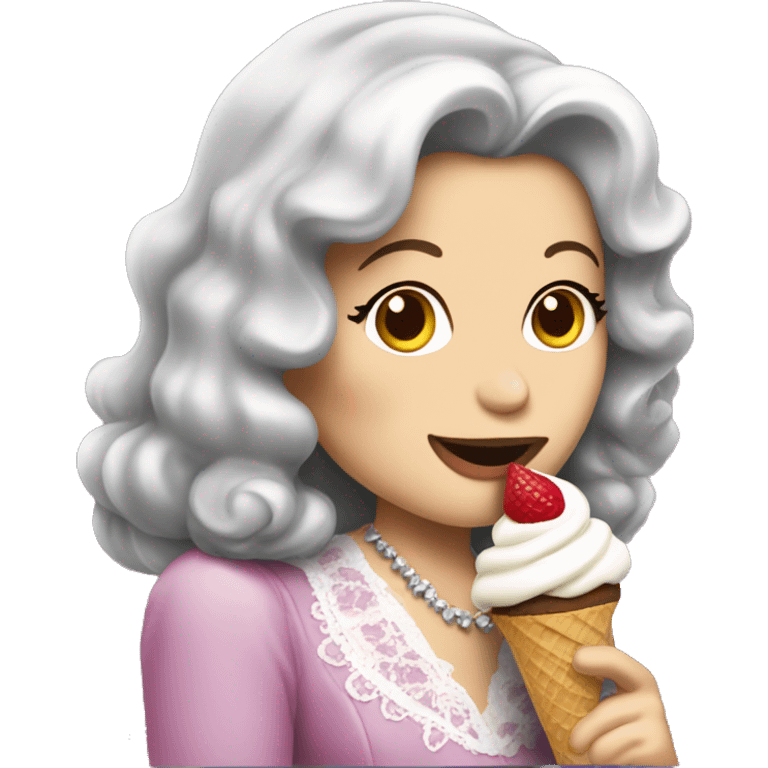 Loretta Lynn eating ice cream emoji