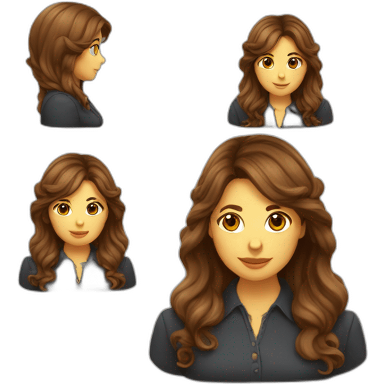 Femme italienne aux cheveux longs et son bébé emoji